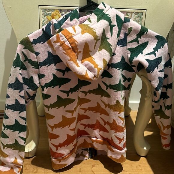 Aviator Nation Pink Shark Print Kids Hoodie - Picture 3 of 3